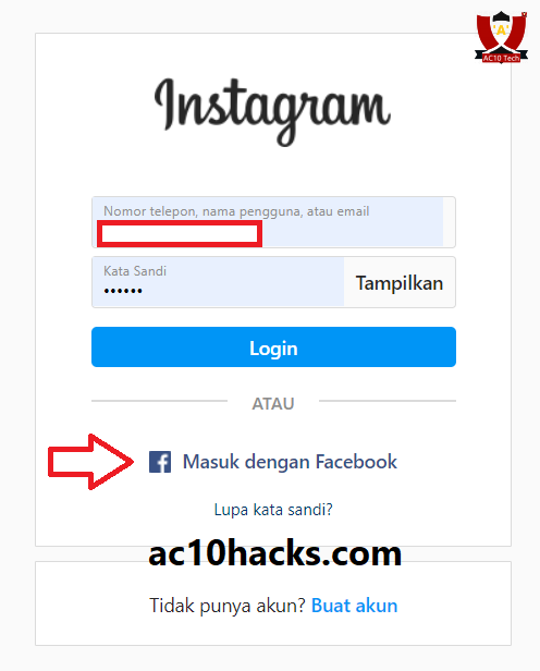 Cara Membuka Akun Instagram dengan Facebook