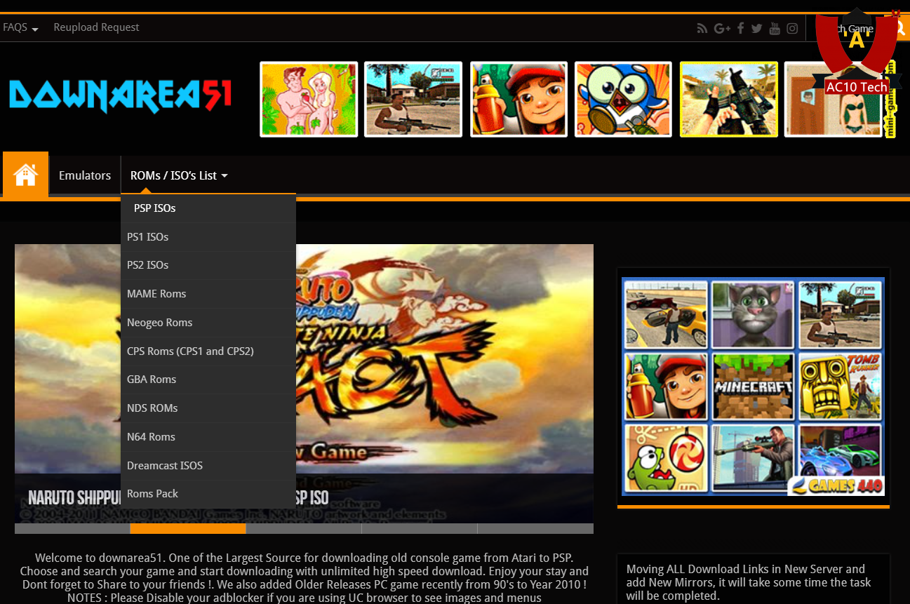 12 Situs Download Game PPSSPP/PSP File ISO Full Gratis 2026 11 DOWNAREA51 tempat download game ppsspp