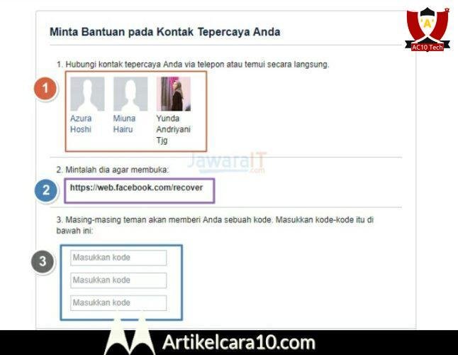 cara mengembalikan facebook yang dihack lewat kontak