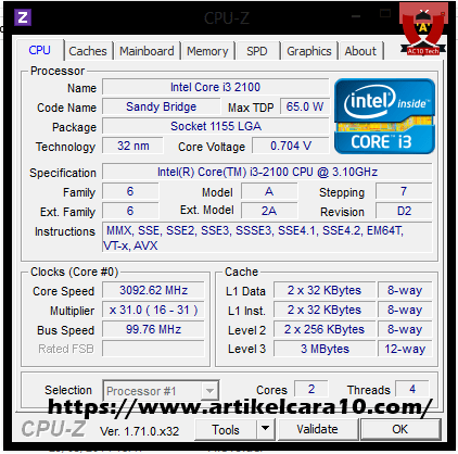 Cara Mengetahui Spesifikasi Laptop Windows dengan Aplikasi CPU-Z