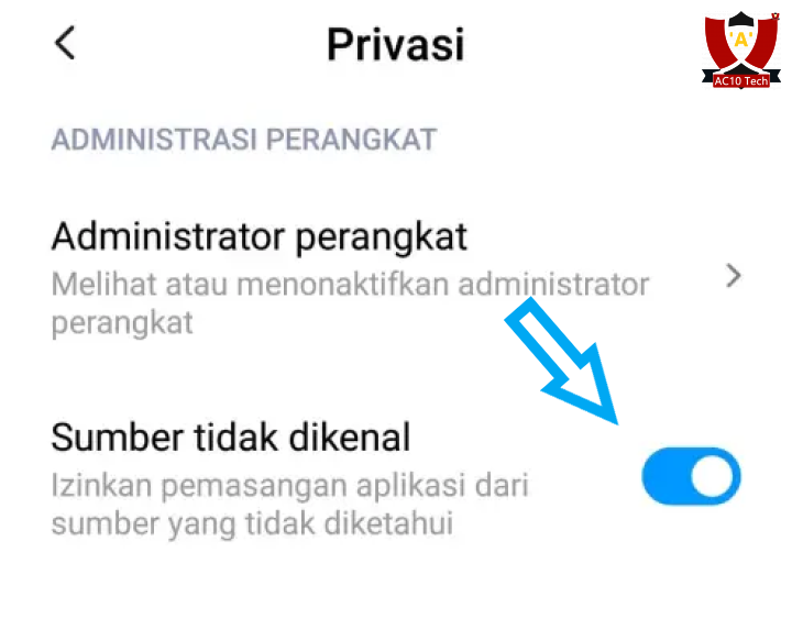 cara mengizinkan aplikasi tidak dikenal