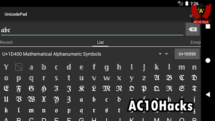 Cara Membuat Huruf Kecil Diatas A-Z Untuk Nickname