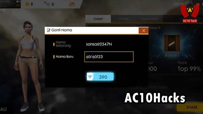 Cara Ganti Nama di FF Tanpa Diamond
