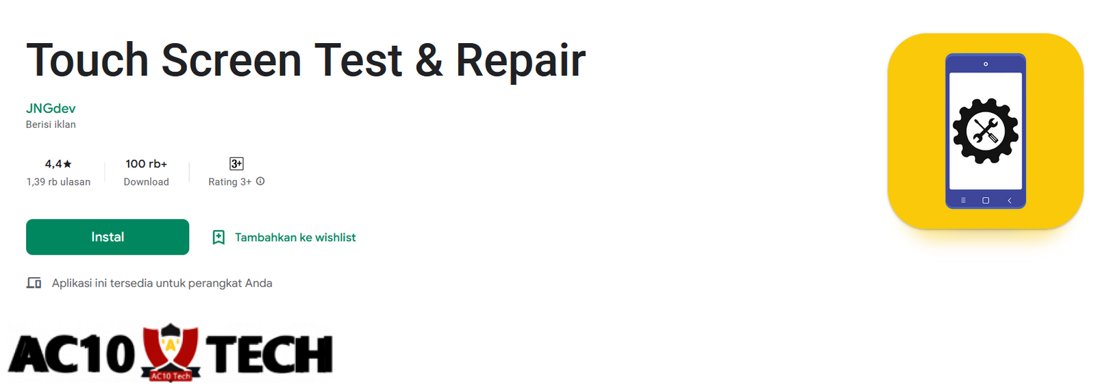 Cek Touchscreen HP Oppo dengan Aplikasi Touch Screen Test and Repair