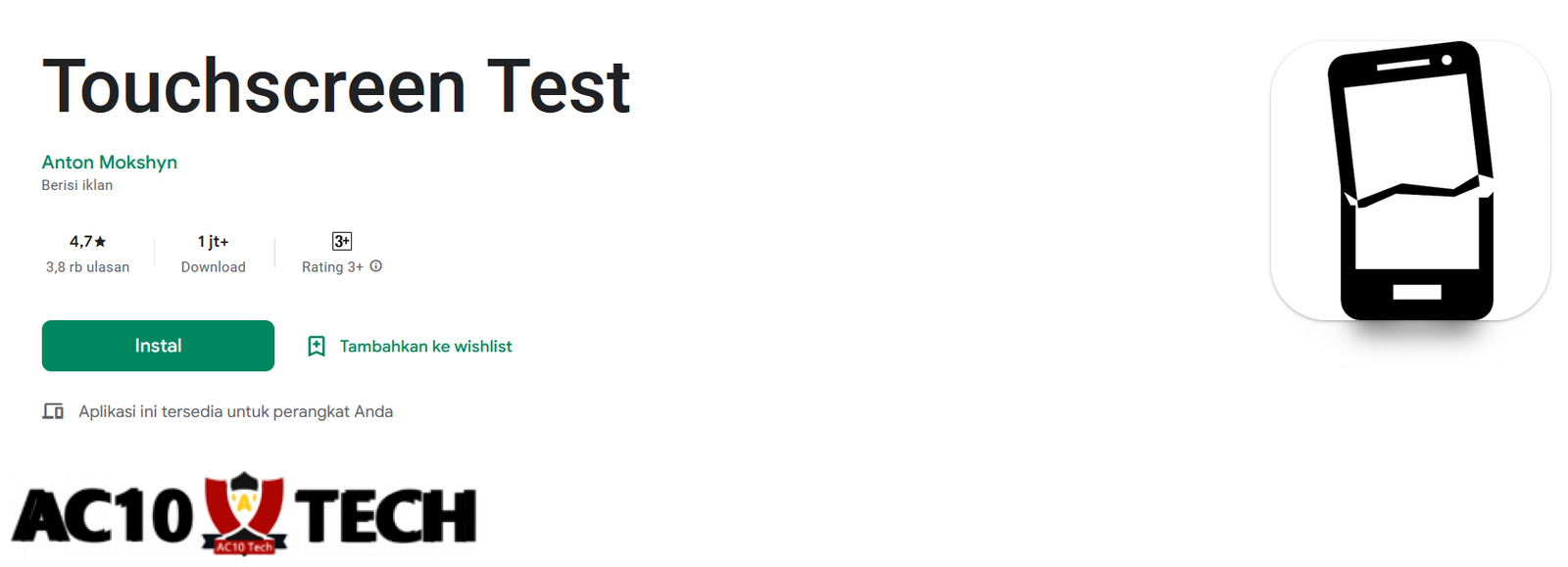 Cek Touchscreen HP Oppo dengan Aplikasi TouchScreen Test