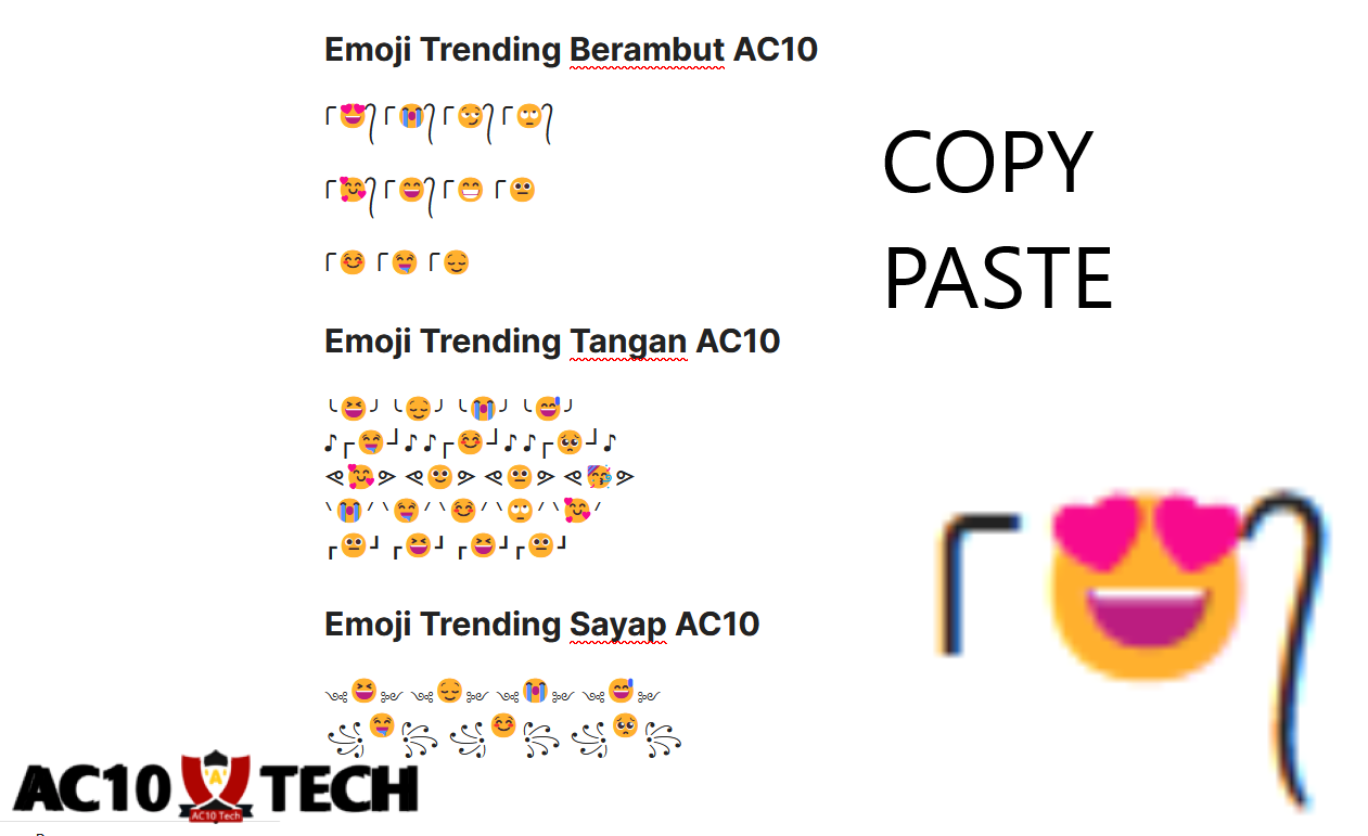 Emoji Trending Copy Paste 2026 (Berambut, Tangan, Sayap) 3 Emoji Trending Tangan Berambut Sayap