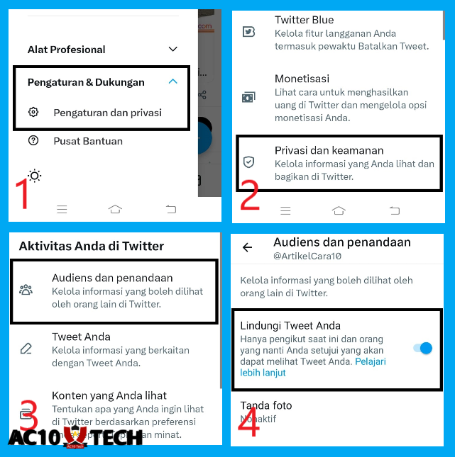 Cara Private Akun Twitter di HP