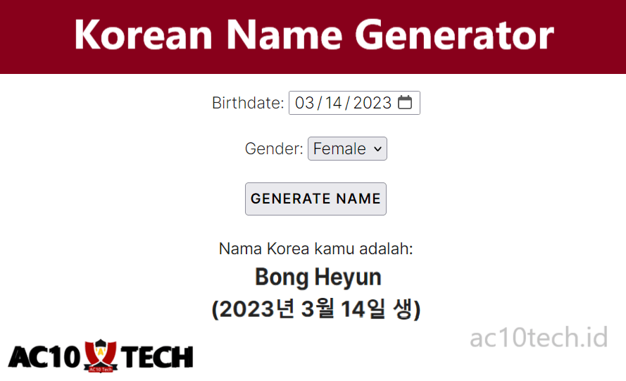 Generate Your Korean Name Based on Your Birthday Now!
