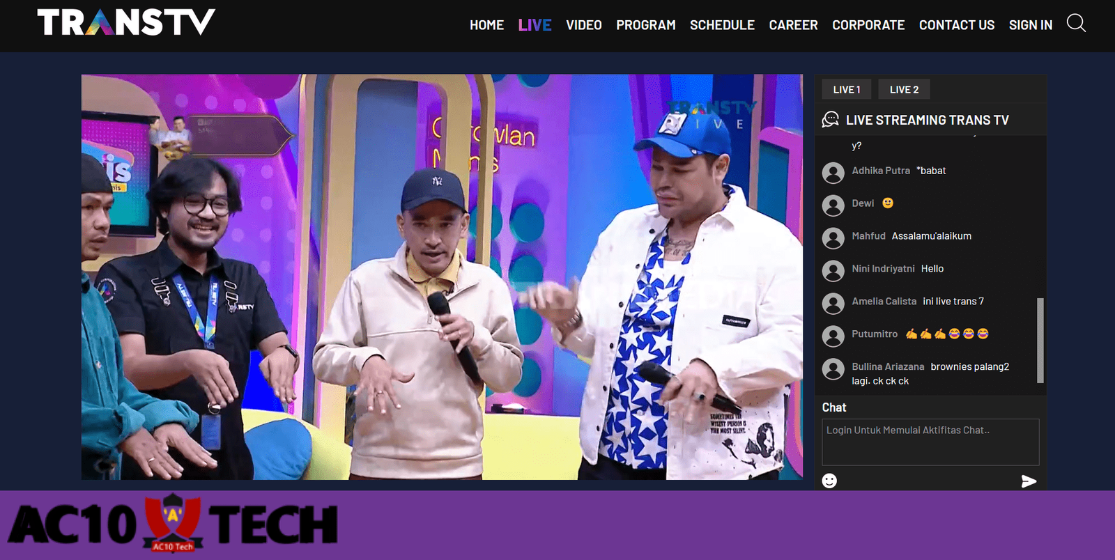 Nonton TV di HP Tanpa Aplikasi di Trans TV Live Streaming