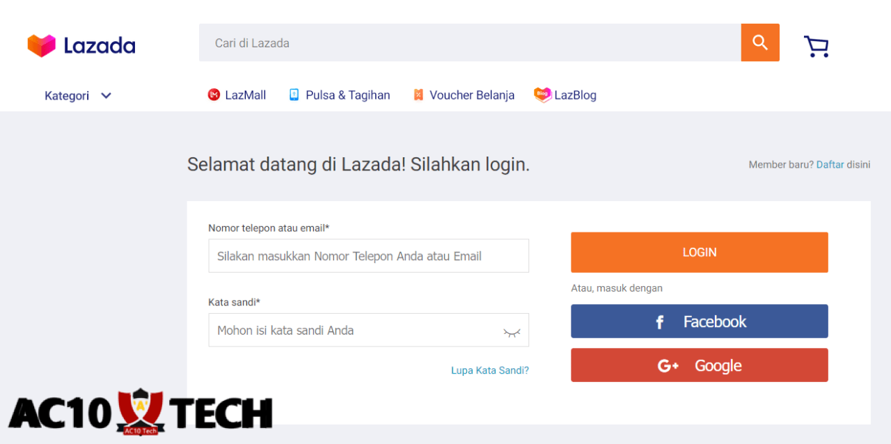 Cara Login Lazada Tanpa Verifikasi, via Email & No HP 2026 3 Cara Login Lazada Tanpa Verifikasi via Email dan Nomor HP