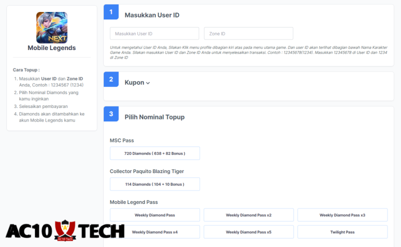 Cara Top Up Diamond Lapak Gaming Murah