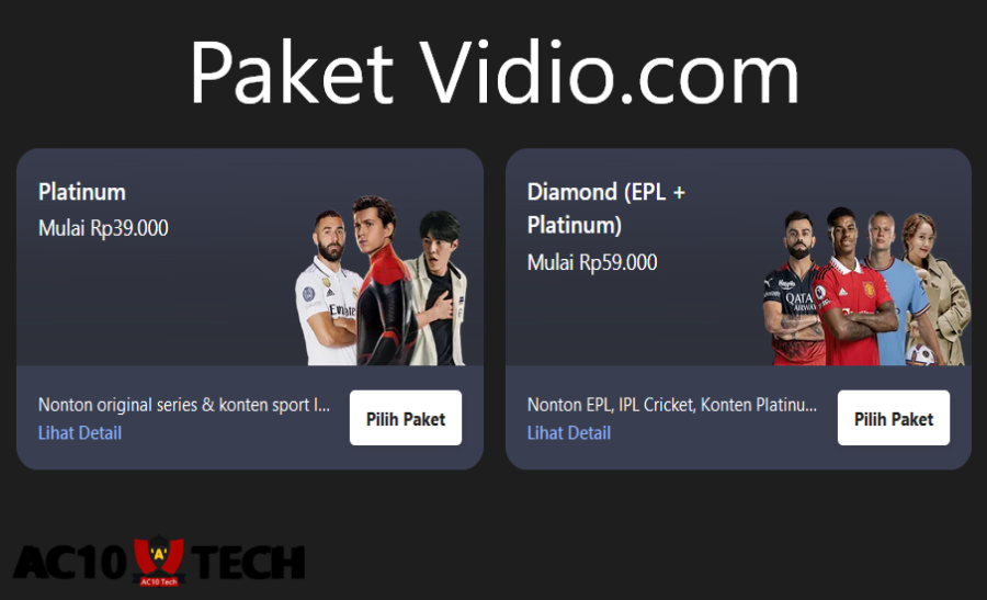 Harga Paket Vidio dan Fiturnya