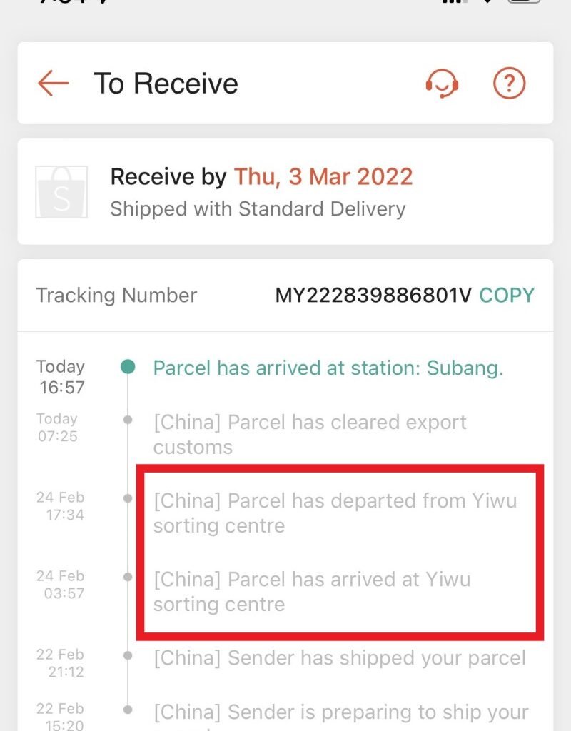 Pusat Penyortiran YW (YIWU) Shopee