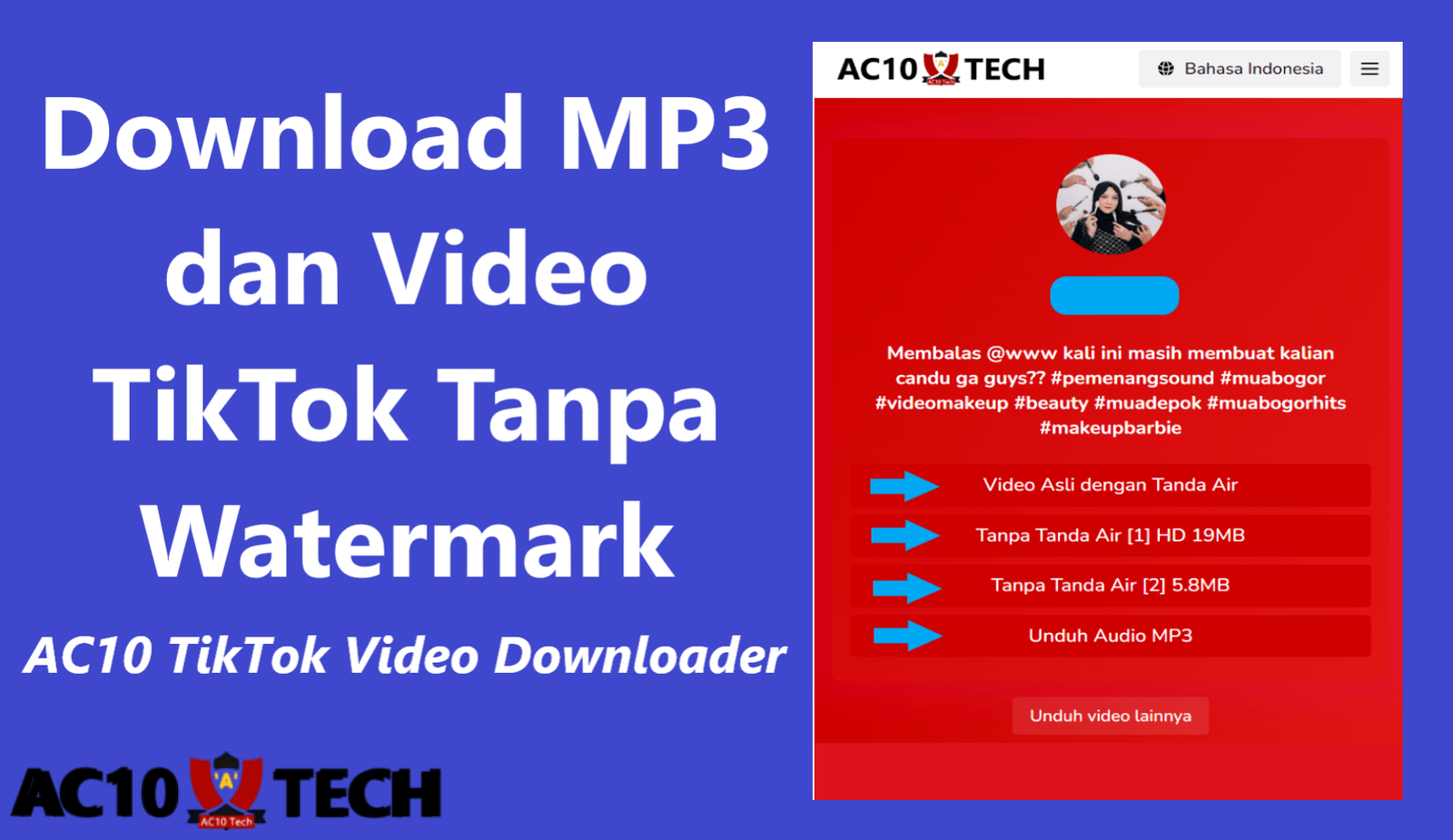 AC10 TikTok 2026: Download MP3 & Video TikTok Tanpa Watermark 1 AC10 TikTok Downloader Download Video TikTok Tanpa Watermark MP3 HD